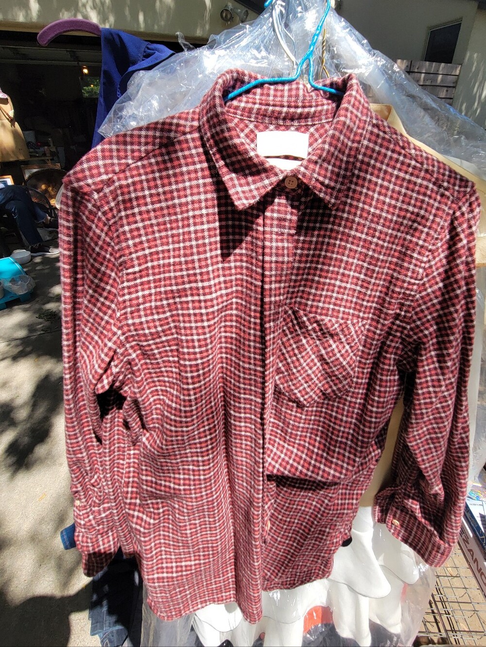 Jcrew Red Pink Plaid Button-Up Shirt